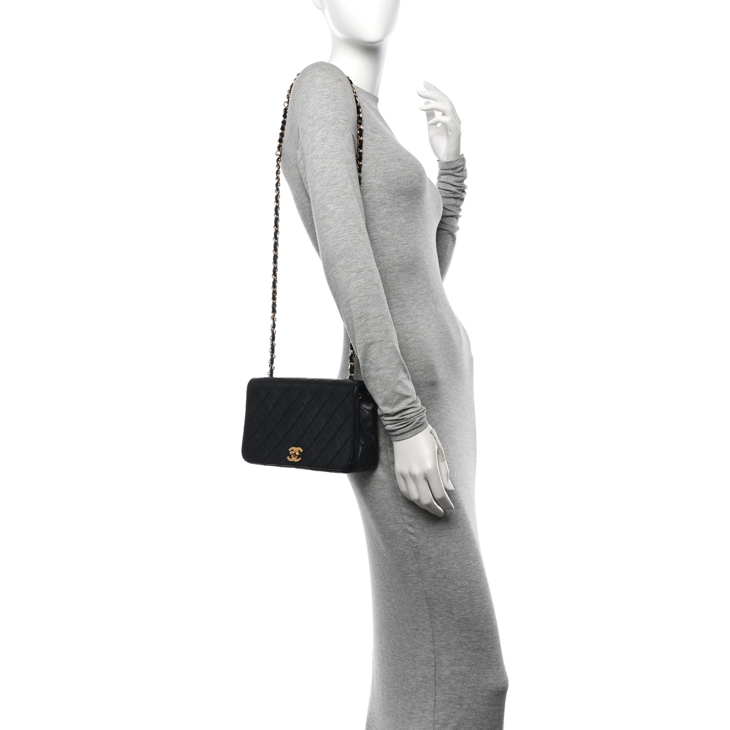 Lambskin Quilted Small Single Flap Black