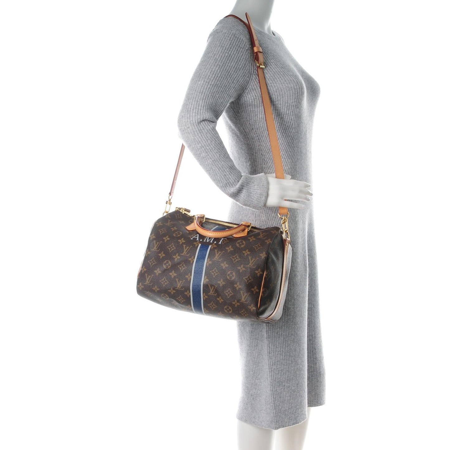 Monogram My LV Heritage Speedy Bandouliere 30 Blue Marine Gris