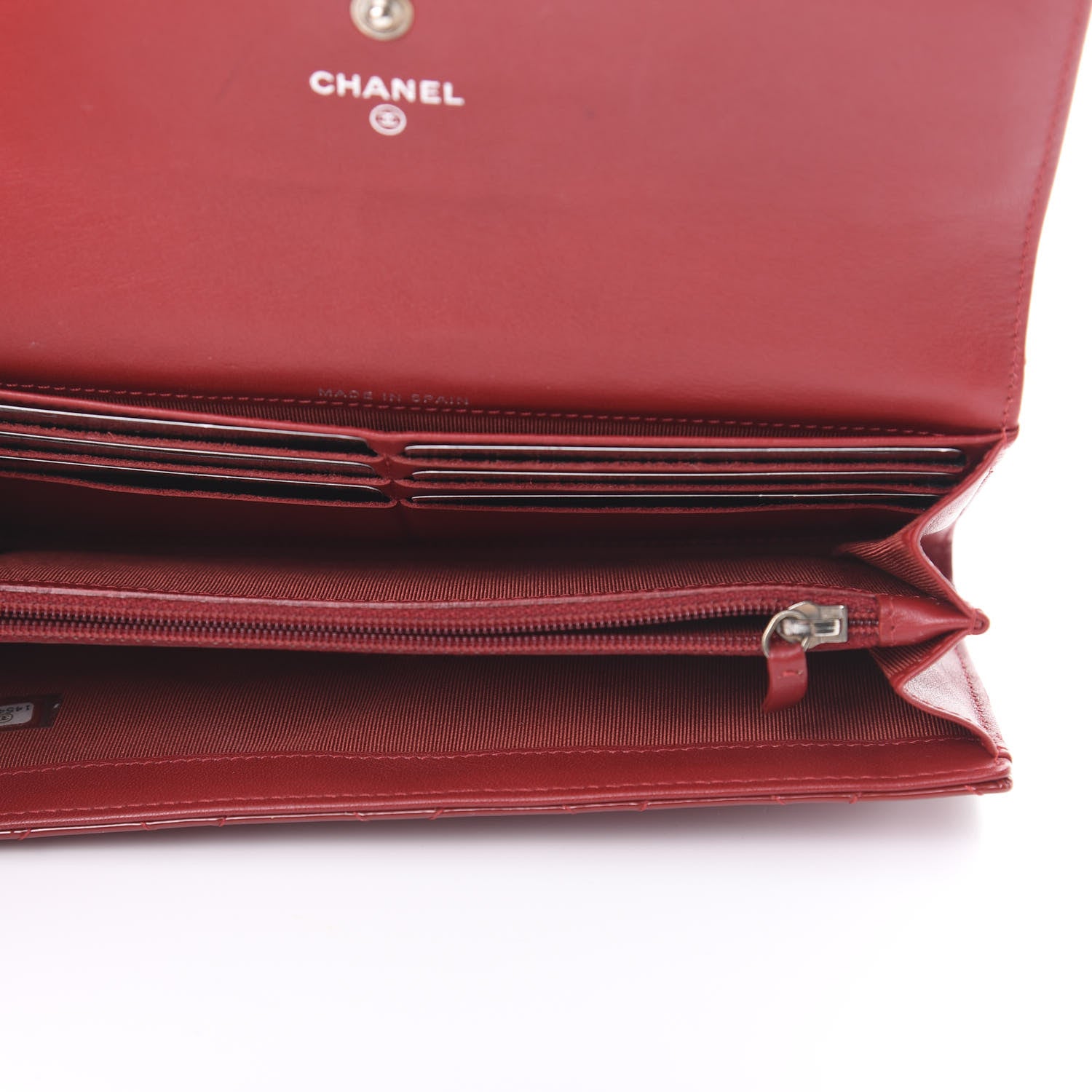 Chanel Patent Quilted Large Flap Wallet Rouge Fonce 5 of 11