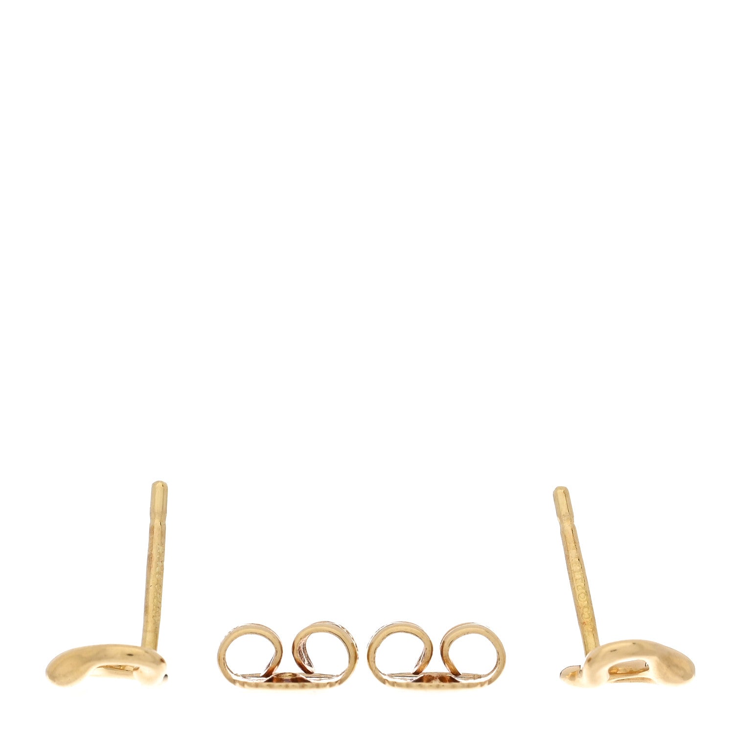 Tiffany 18K Yellow Gold 7mm Elsa Peretti Open Heart Earrings 3 of 4