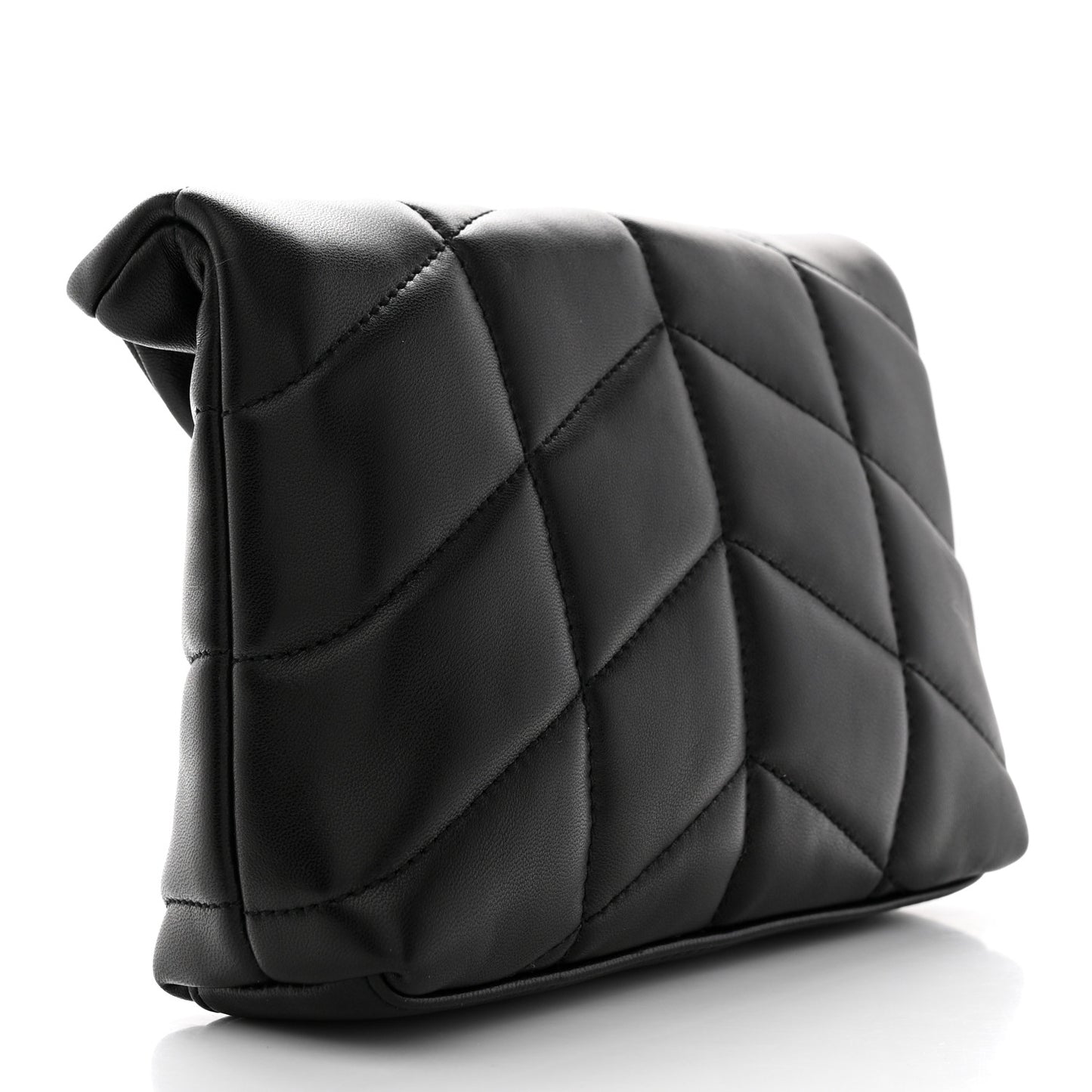 Lambskin Monogram Loulou Puffer Pouch Clutch Black