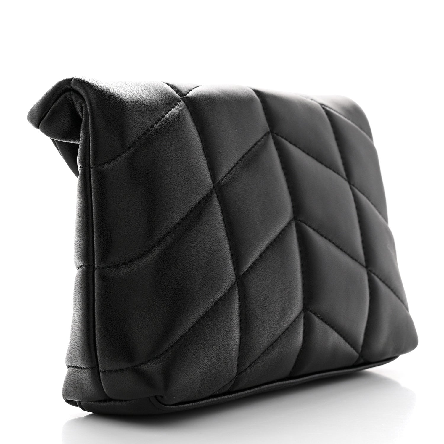 Saint Laurent Lambskin Monogram Loulou Puffer Pouch Clutch Black 3 of 7