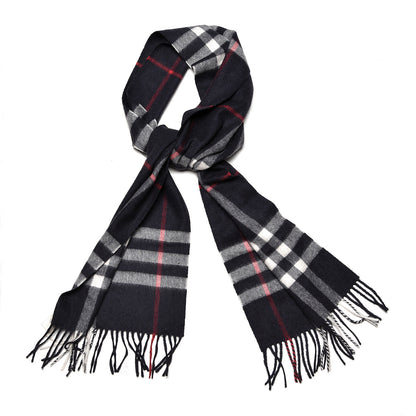 Burberry Cashmere Nova Check Fringe Scarf Blue 1 of 6