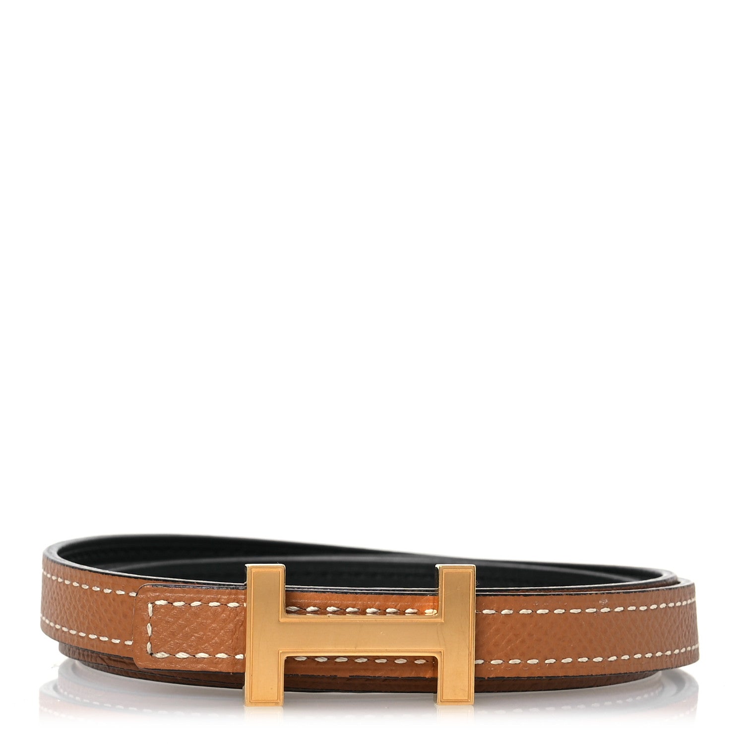 Hermes Swift Epsom 13mm Focus Belt 85 34 Black Gold 1 of 8