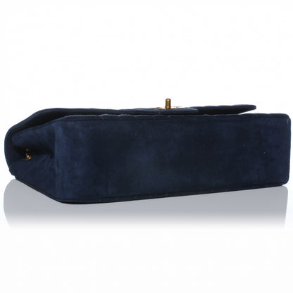 Chanel Suede Vertical Quilt Medium Flap Blue 4 of 8
