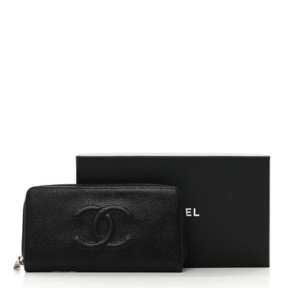Chanel Caviar Large Timeless CC Zip Around Organizer Wallet Black 9 of 9