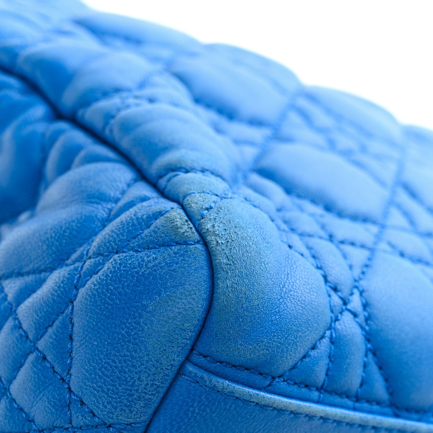 Lambskin Cannage Large Dior Soft Shopping Tote Blue