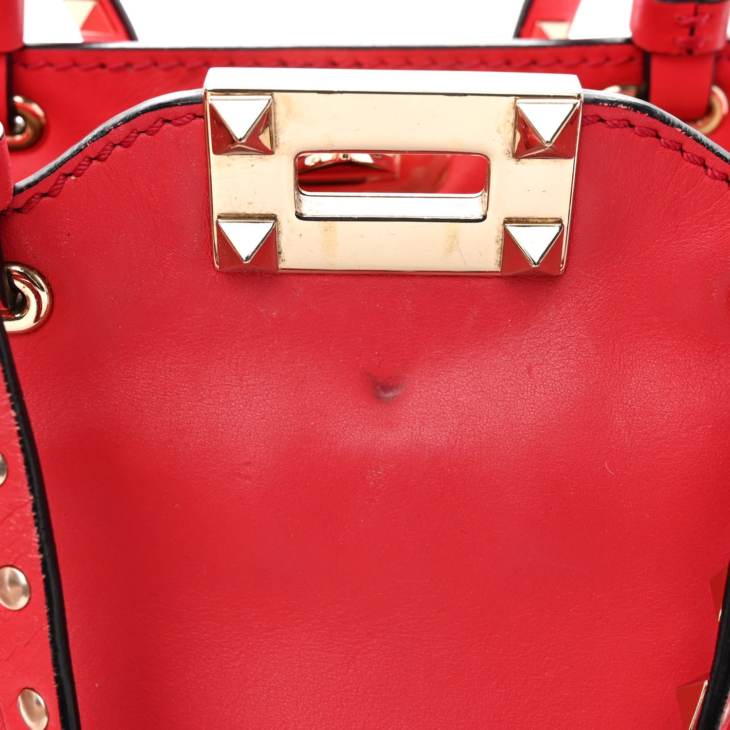 Valentino Garavani Vitello Mini Rockstud Tote Fragola 6 of 11