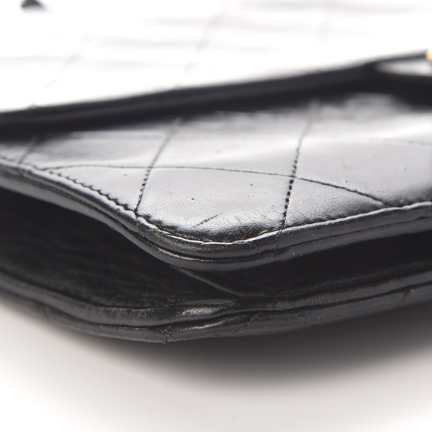 Lambskin Quilted Small Single Flap Black