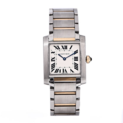 Cartier Stainless Steel 18K Yellow Gold 25mm Tank Francaise Quartz Watch 1 of 8