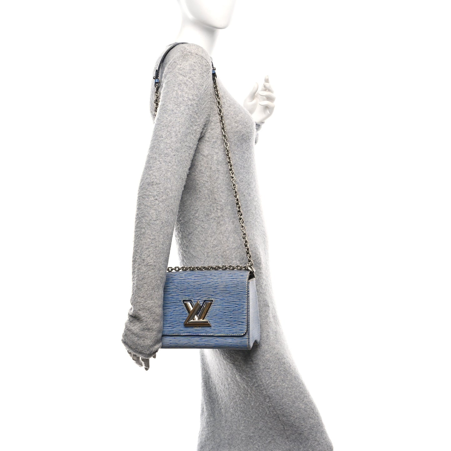 Epi Twist Shoulder Bag MM Denim Light