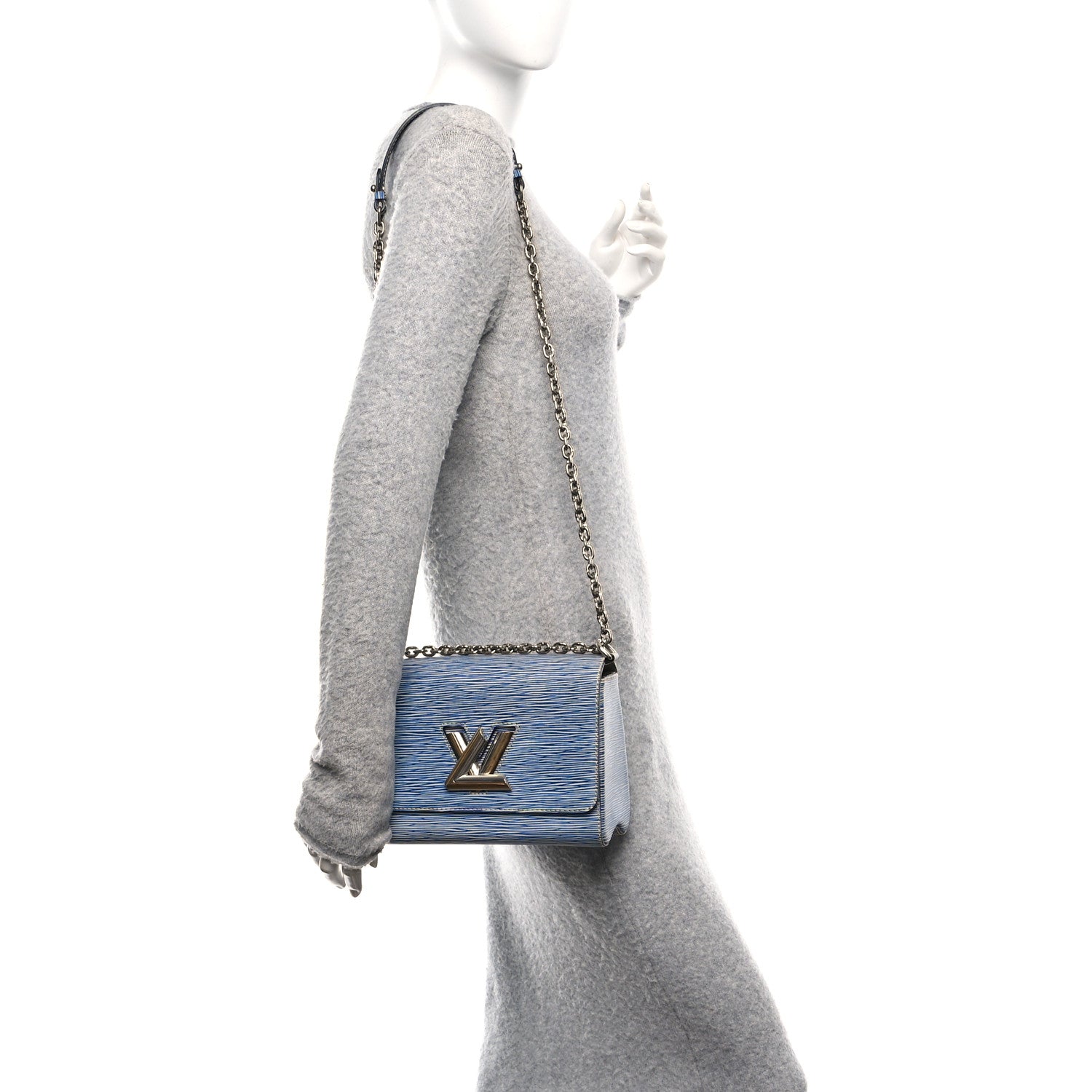 Louis Vuitton Epi Twist Shoulder Bag MM Denim Light 2 of 10