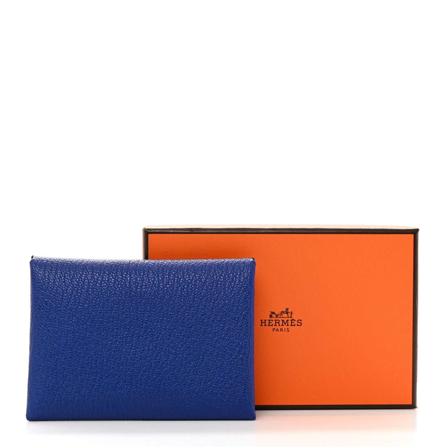 Hermes Chevre Mysore Calvi Duo Card Case Bleu Electrique 7 of 7