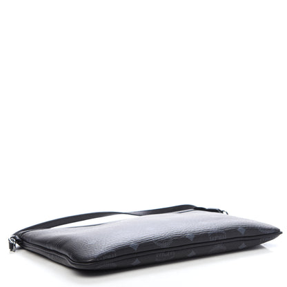 MCM Visetos Liz Shopper Tote Pouch Black 4 of 9