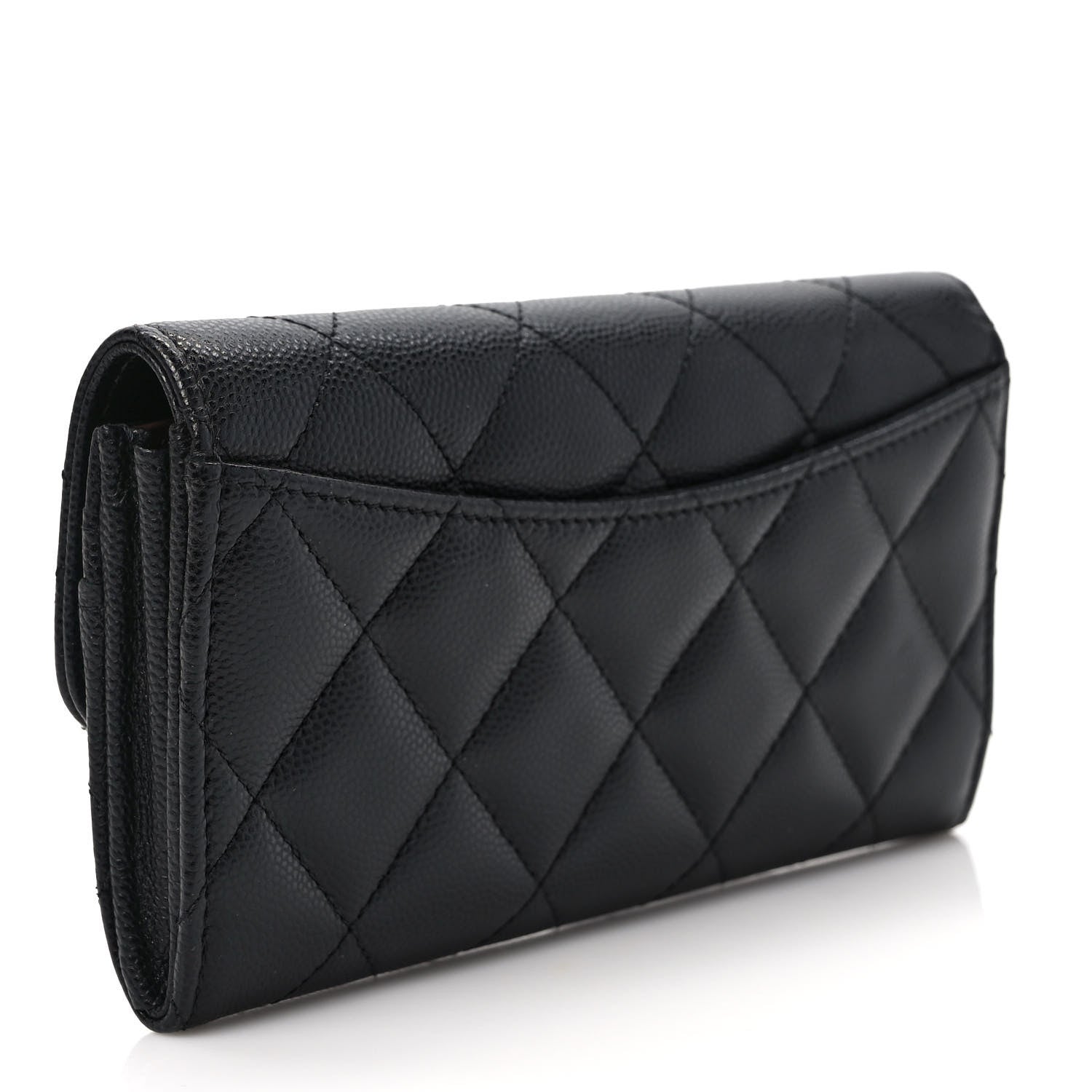 Chanel Caviar Quilted Medium Gusset Flap Wallet Black 3 of 8