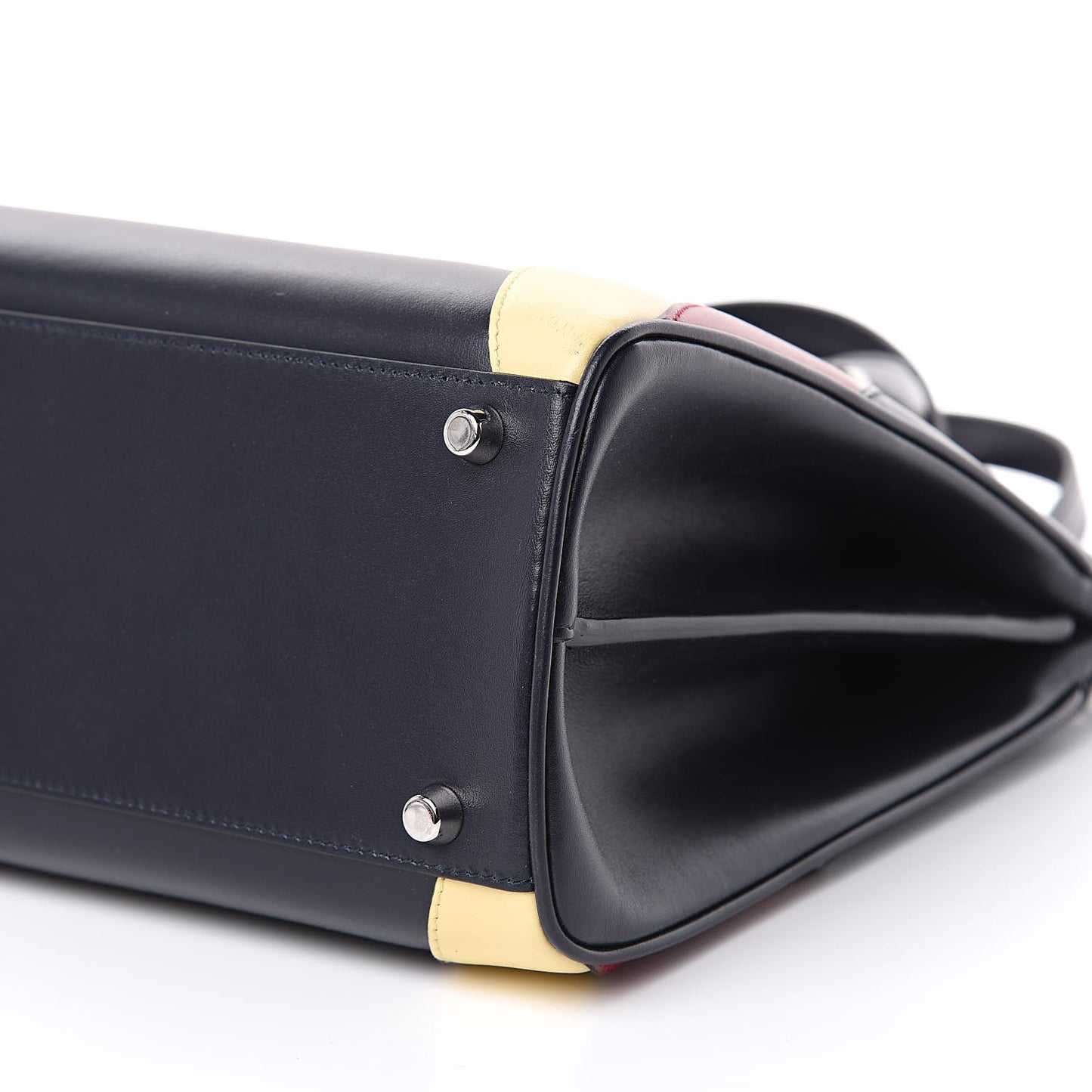 Smooth Calfskin Medium Zumi Top Handle Bag Blue Romantic Cerise Butter Multicolor