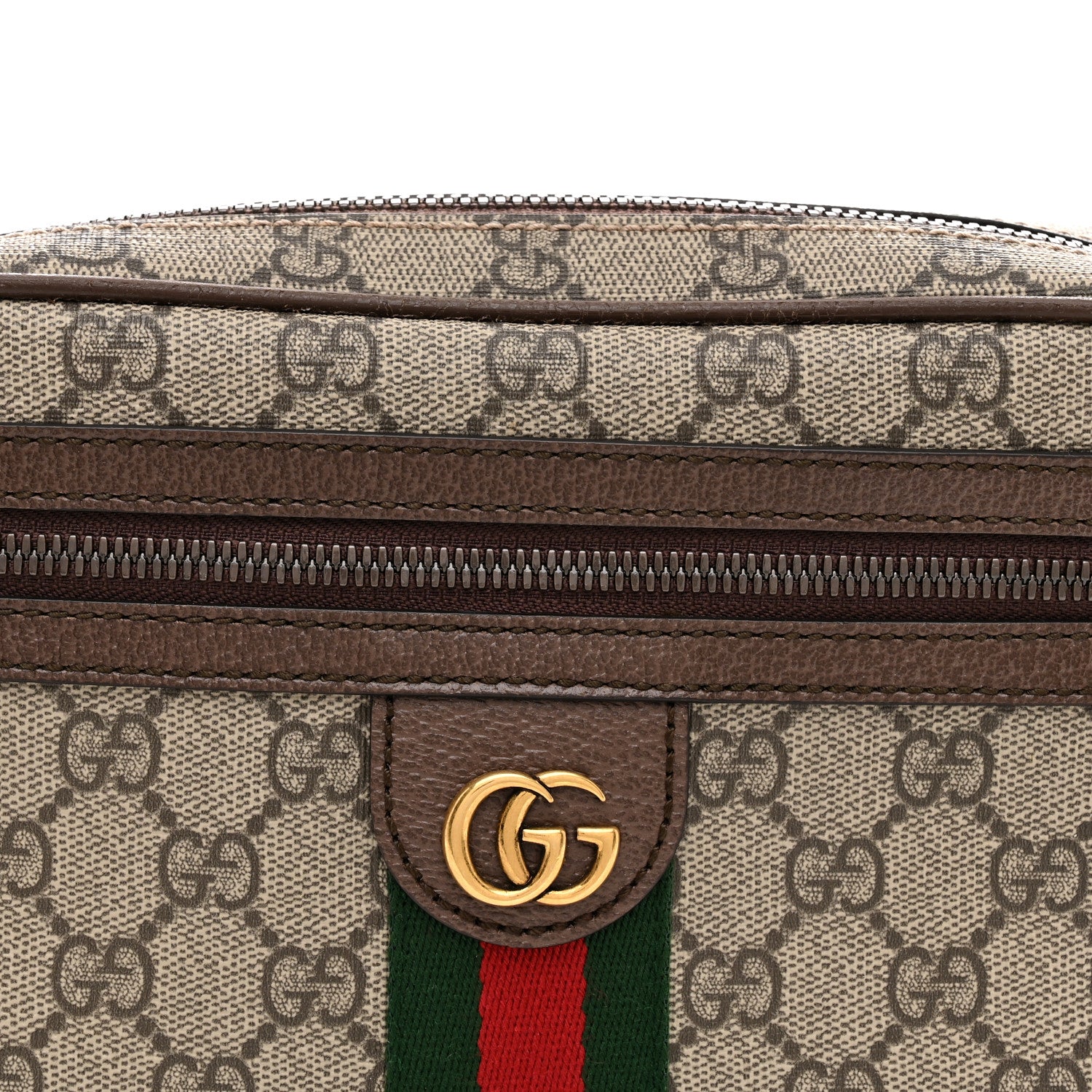 Gucci Soft GG Supreme Monogram Medium Ophidia Belt Bag Dark Brown 8 of 10