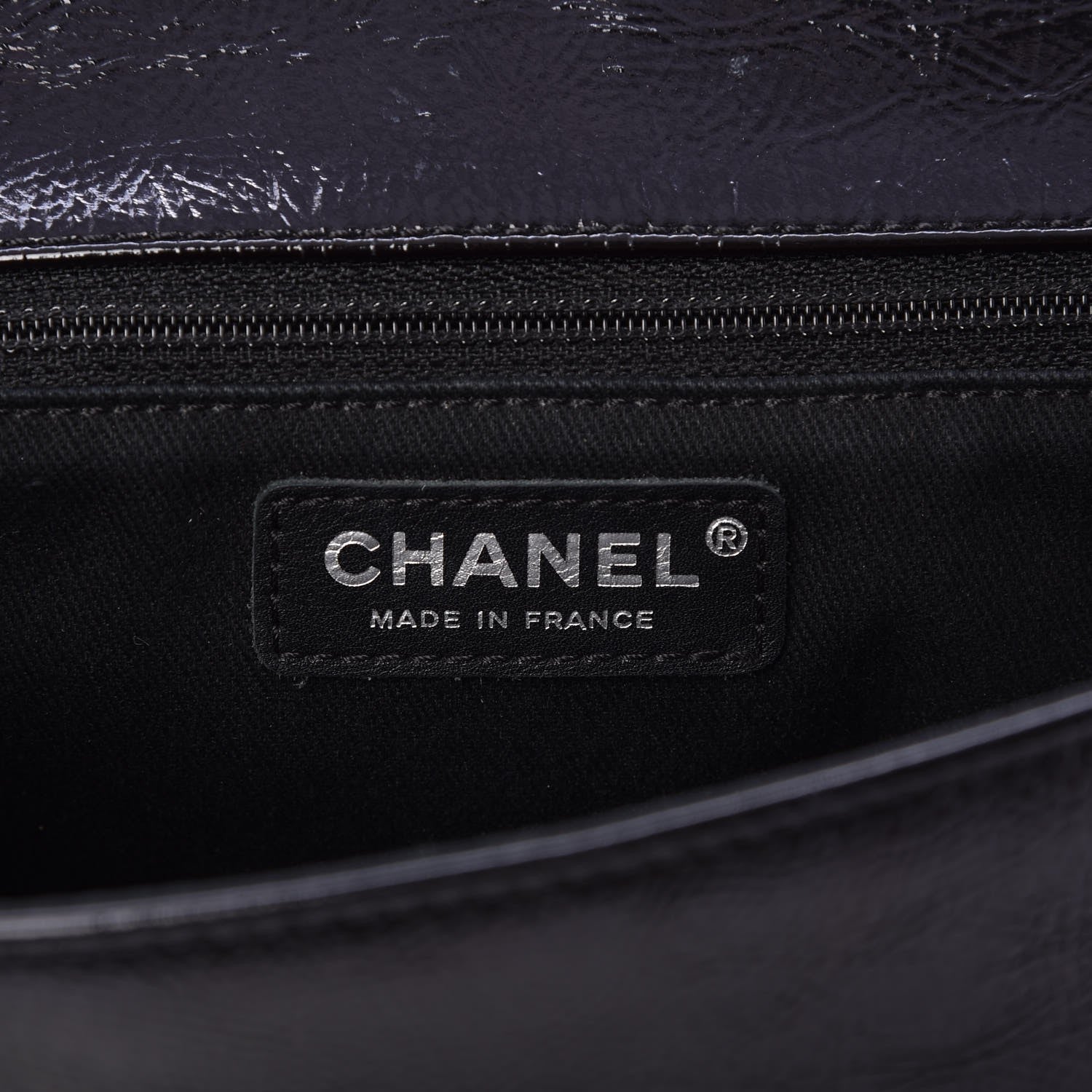 Chanel Distressed Patent Calfskin Small Frame Single Flap Black 6 of 7