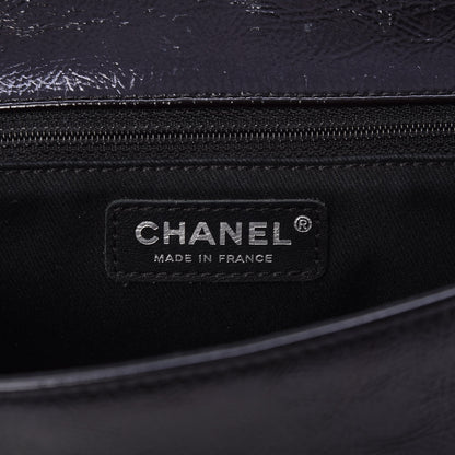 Chanel Distressed Patent Calfskin Small Frame Single Flap Black 6 of 7