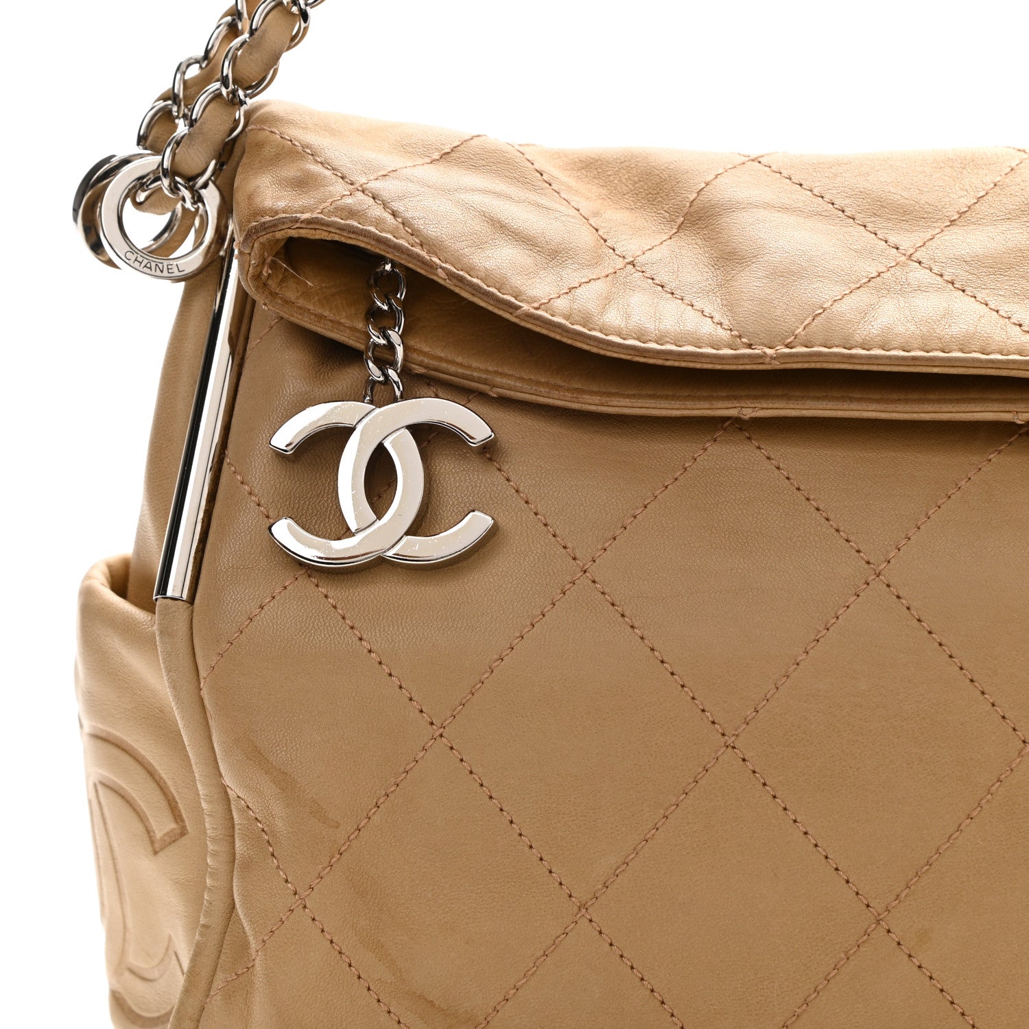 Chanel Lambskin Stitched Medium Ultimate Soft Tote Beige 10 of 23