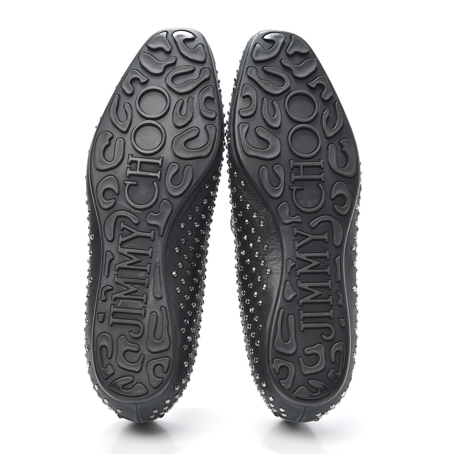 Fabric Studded Loafers 36.5 Black