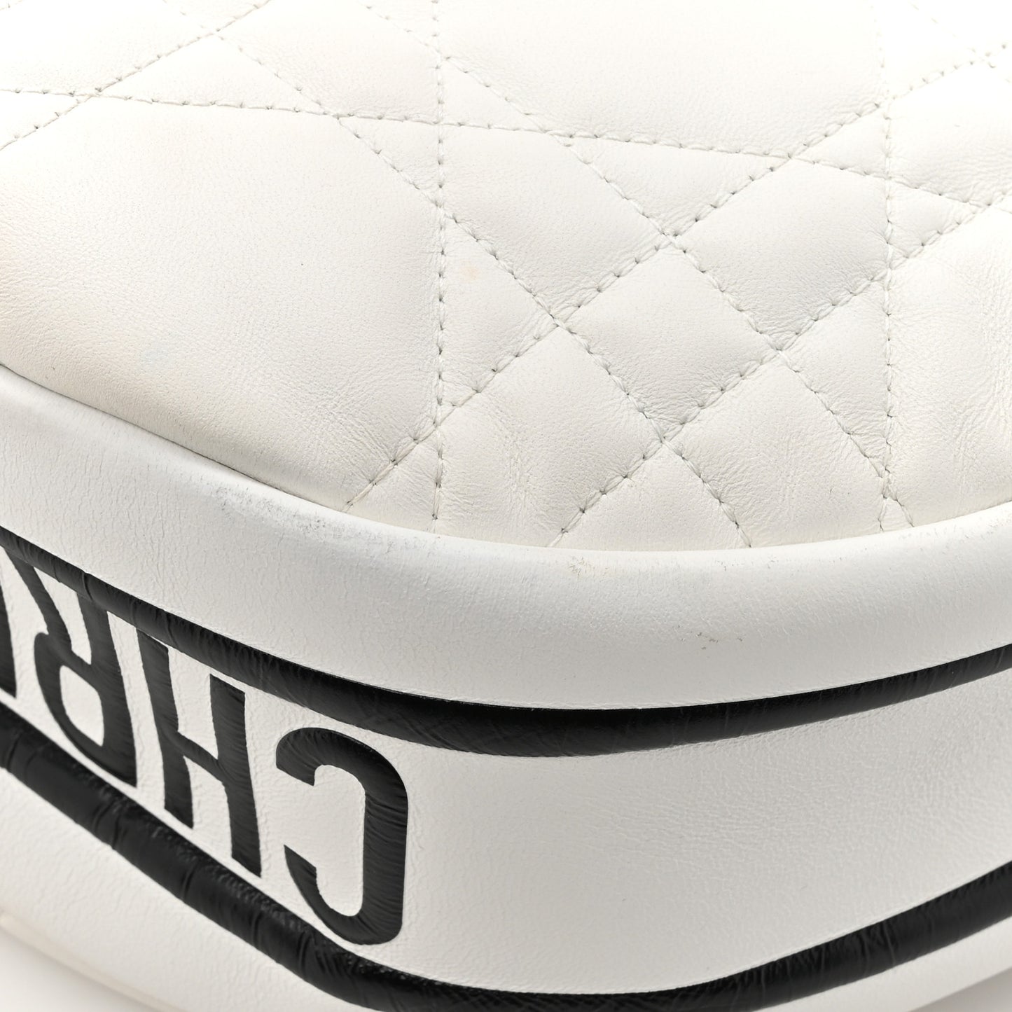 Lambskin Cannage Medium Dior Vibe Hobo Bag White
