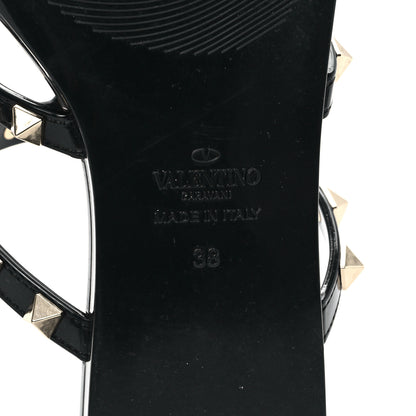Valentino Garavani PVC Jelly Rockstud Caged Flat Thong Sandals 38 Black 7 of 8