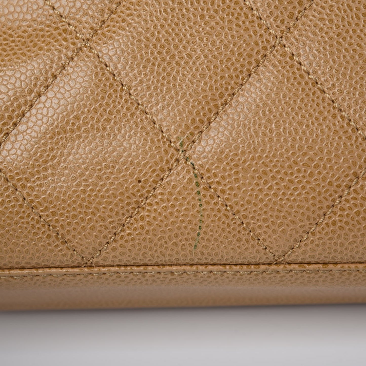 Caviar Quilted Medium Single Flap Beige