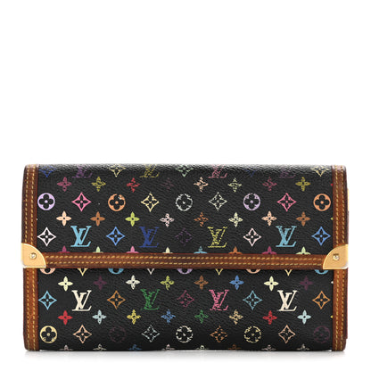 Louis Vuitton Monogram Multicolor Porte Tresor International Wallet Black 1 of 10