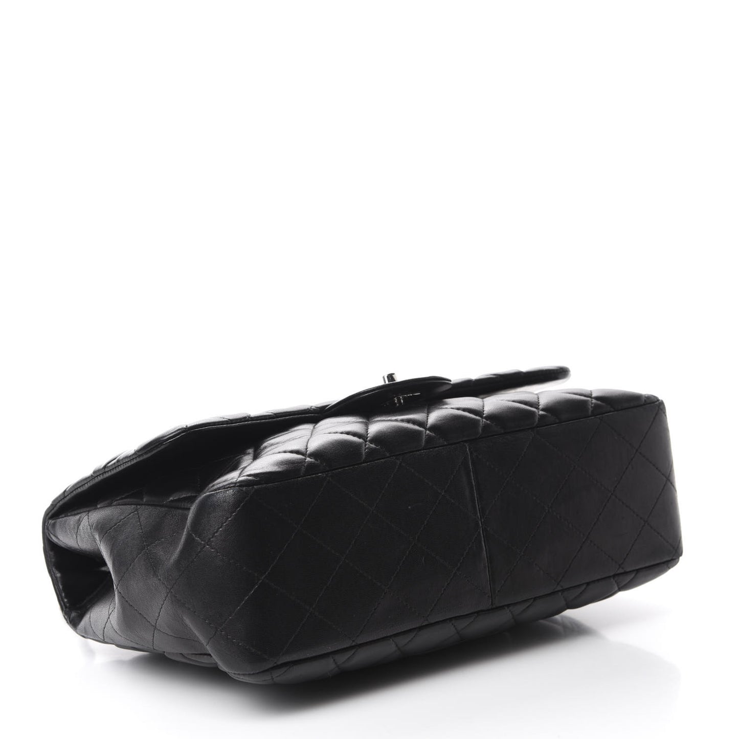 Lambskin Quilted Jumbo Single Flap Black