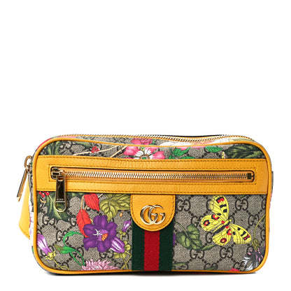 Gucci GG Supreme Monogram Flora Medium Ophidia Belt Bag Beige Multicolor Crop 1 of 12
