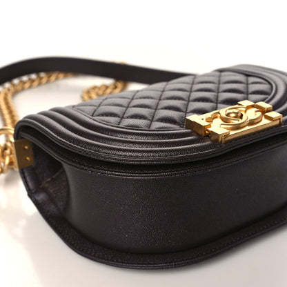 Chanel Caviar Quilted Small Boy Messenger Bag Brown 8 of 9
