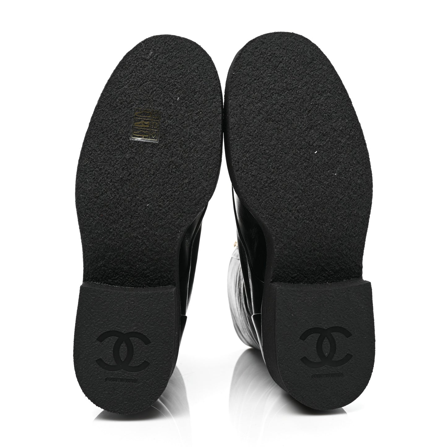 Calfskin Cap Toe Combat Boots 39 Black