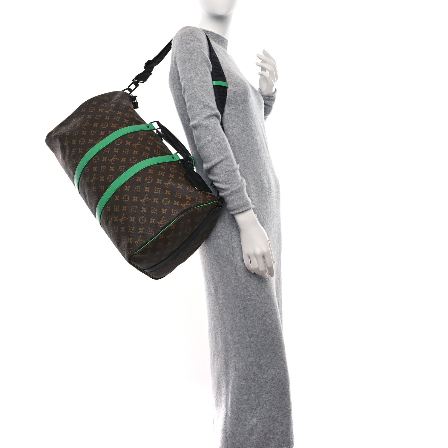 Louis Vuitton Monogram Macassar Keepall Bandouliere 50 Minty Green 2 of 11