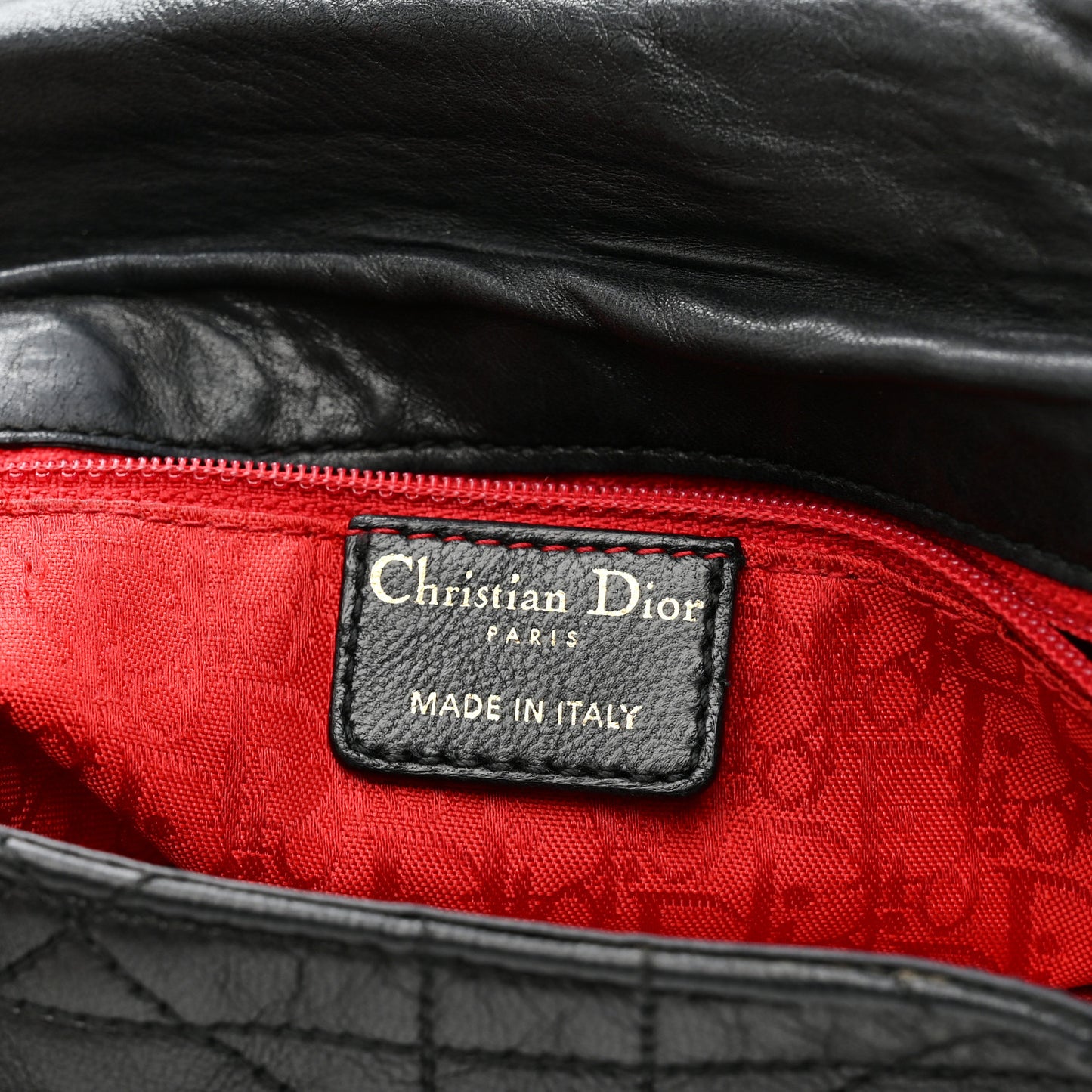 Lambskin Cannage Flap Messenger Bag Black