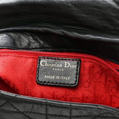 Christian Dior Lambskin Cannage Flap Messenger Bag Black 6 of 11