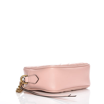 Gucci Calfskin Matelasse Mini GG Marmont Chain Shoulder Bag Perfect Pink 4 of 7
