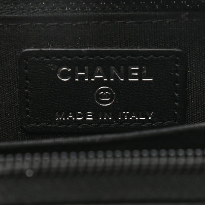 Chanel Lambskin Quilted Zip Around Boy Coin Purse Wallet Black 11 of 15