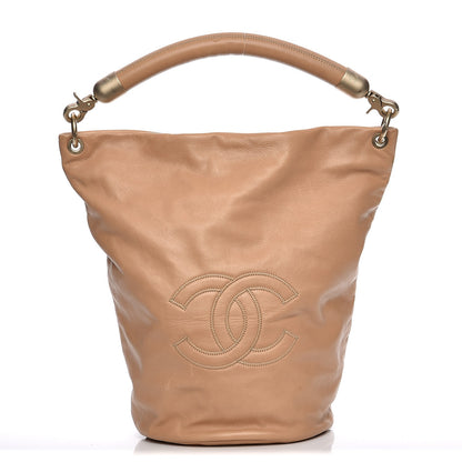 Chanel Calfskin CC Bucket Bag Beige 1 of 12
