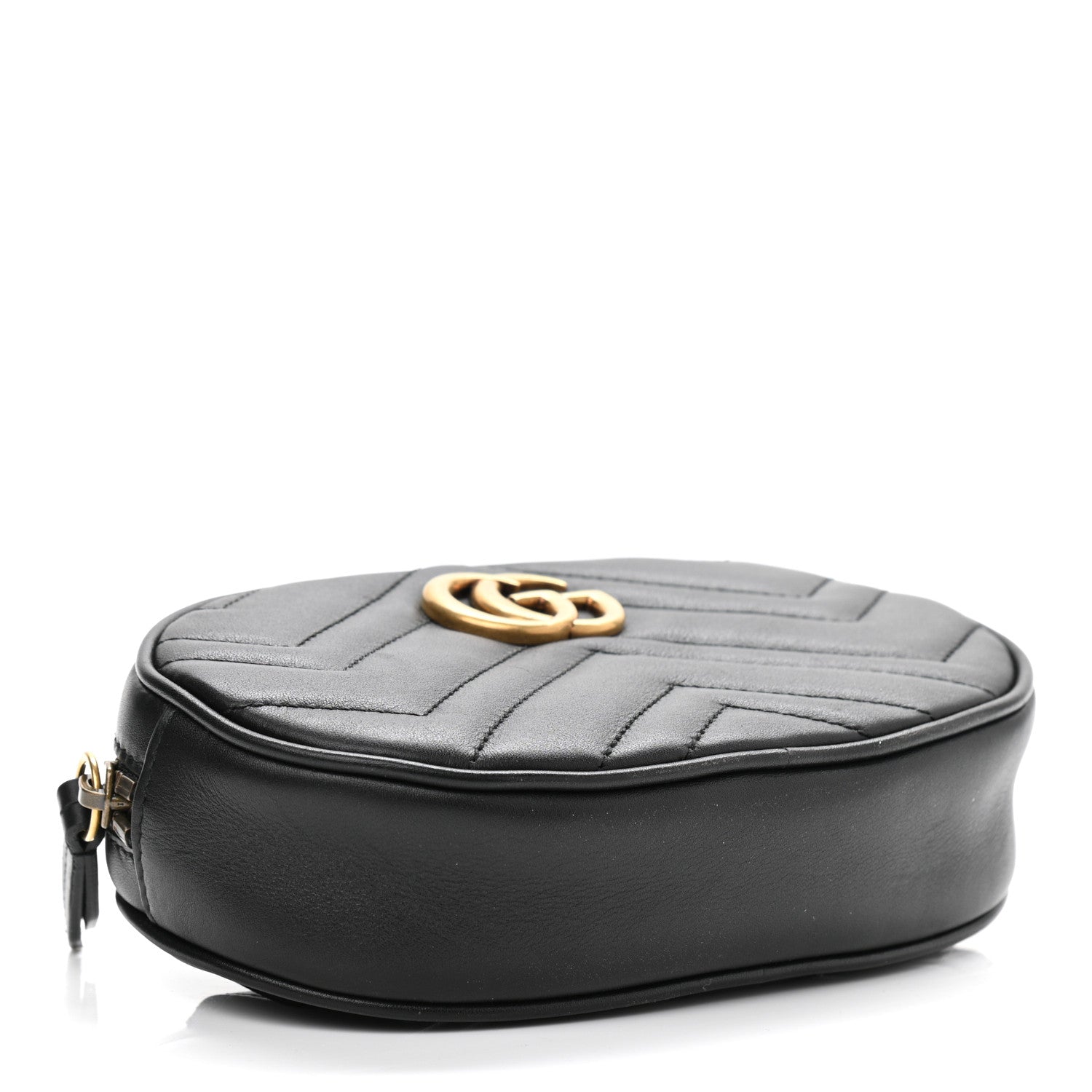 Gucci Calfskin Matelasse GG Marmont Belt Bag 85 34 Black 4 of 12