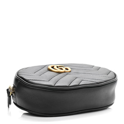 Gucci Calfskin Matelasse GG Marmont Belt Bag 85 34 Black 4 of 12