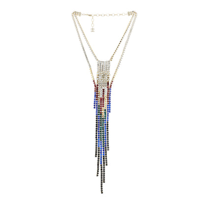 Chanel Crystal Skyline CC Necklace Blue Black Red 2 of 6