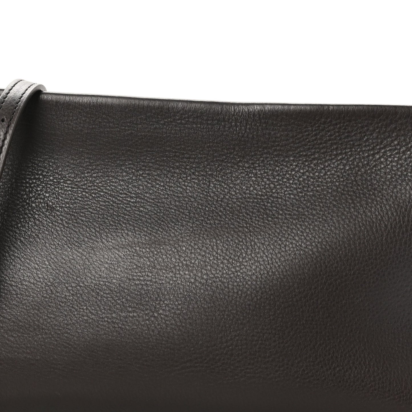 Grained Calfskin Rene Crossbody Dark Brown