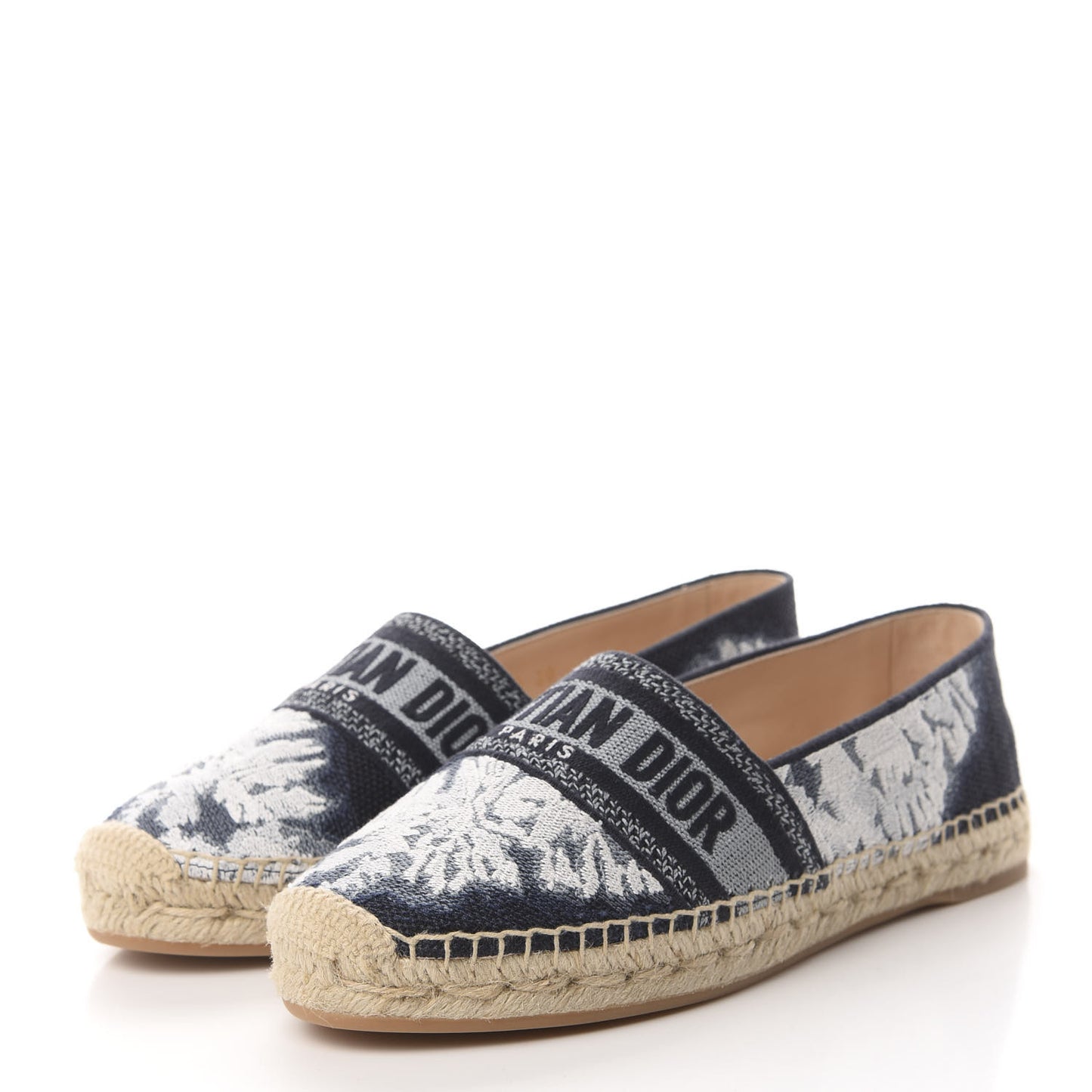 Canvas Tie and Dior Embroidered Granville 15mm Espadrilles 39 Denim