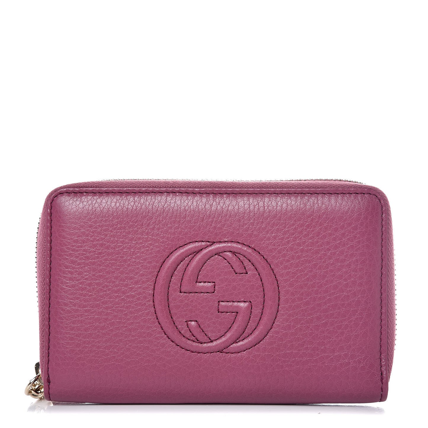 Pebbled Calfskin Medium Soho Zip Around Wallet Peonia Flower