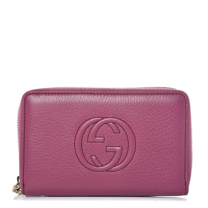 Gucci Pebbled Calfskin Medium Soho Zip Around Wallet Peonia Flower 1 of 8