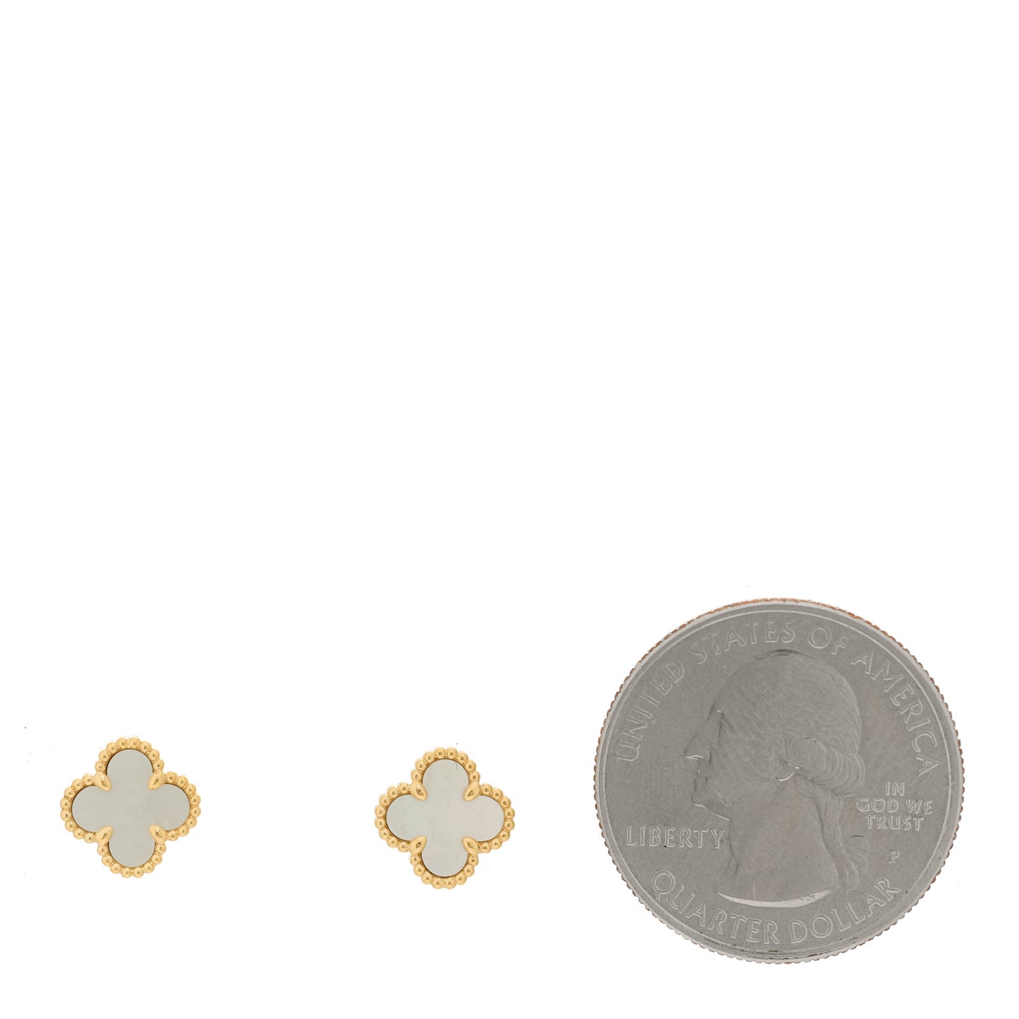 18K Yellow Gold Mother of Pearl Sweet Alhambra Earrings