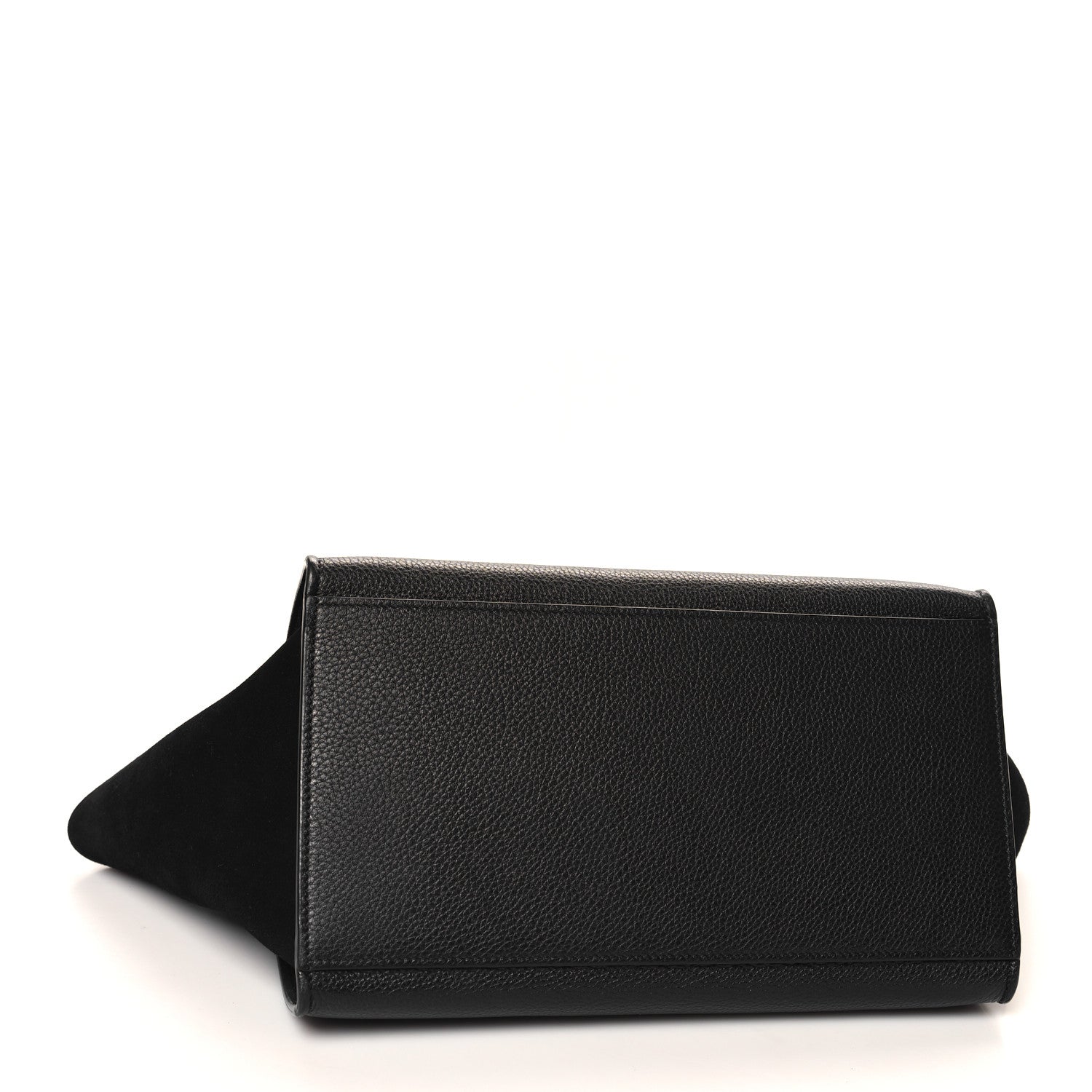 Celine Drummed Calfskin Suede Small Trapeze Black 4 of 9