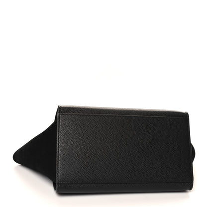 Celine Drummed Calfskin Suede Small Trapeze Black 4 of 9