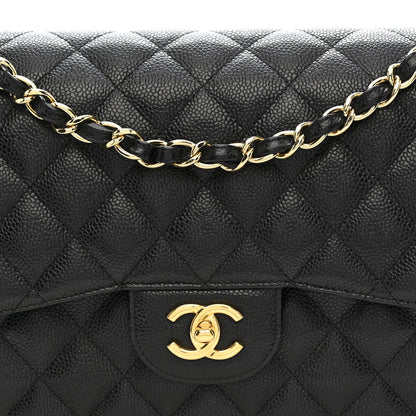 Chanel Caviar Quilted Jumbo Double Flap Black 8 of 11